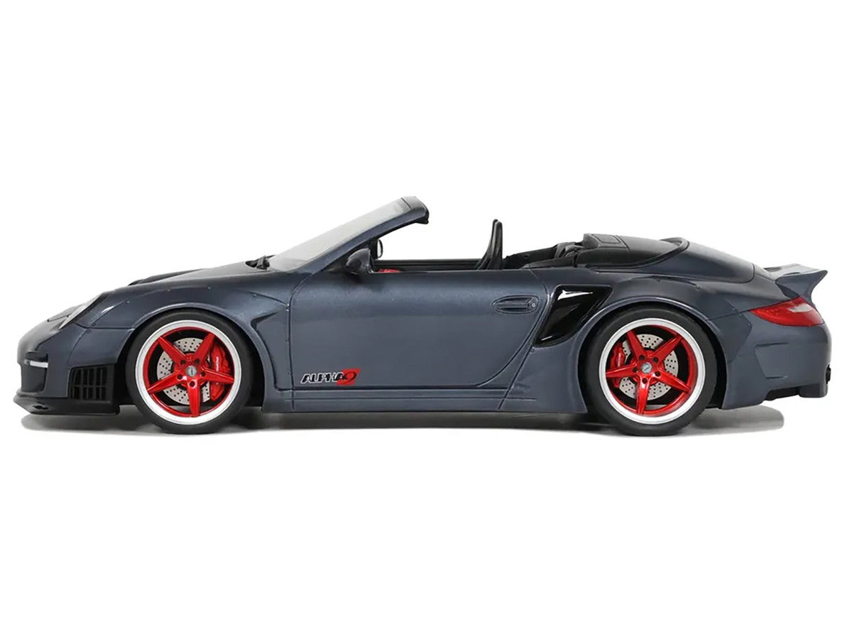 Porsche 911 LB-Works Alpha 9 Gray with Black Hood 1/18 Model Car by GT Spirit-0