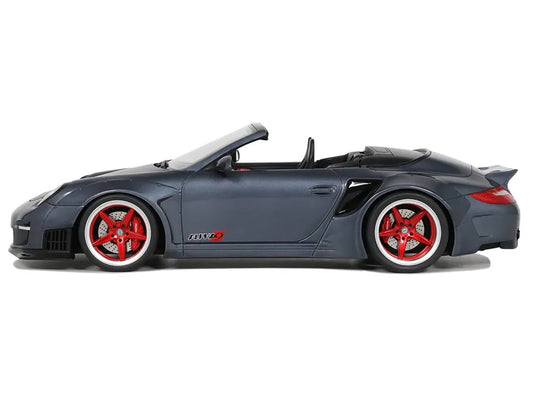 Porsche 911 LB-Works Alpha 9 Gray with Black Hood 1/18 Model Car by GT Spirit-0