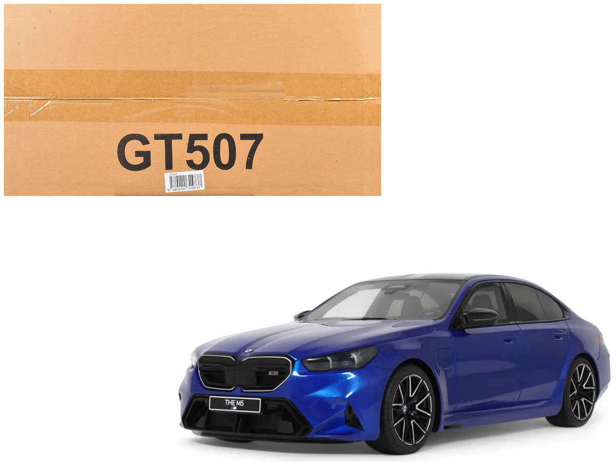 2024 BMW M5 (G90) Marina Bay Blue Metallic with Black Top 1/18 Model Car by GT Spirit-4