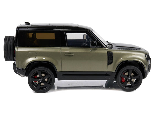 2021 Land Rover Defender 90 P400 X-Dynamic HSE Pangea Green Metallic 1/18 Model Car by GT Spirit-0