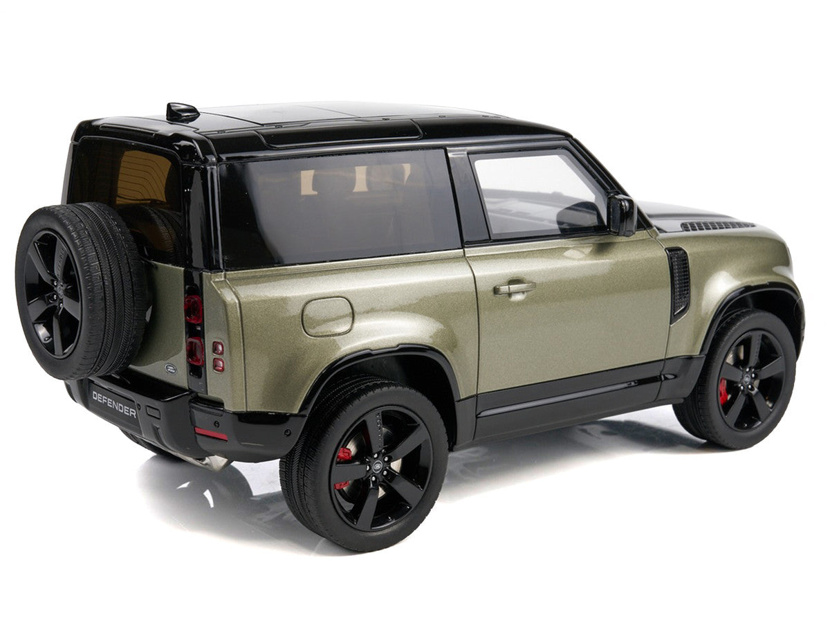 2021 Land Rover Defender 90 P400 X-Dynamic HSE Pangea Green Metallic 1/18 Model Car by GT Spirit-1