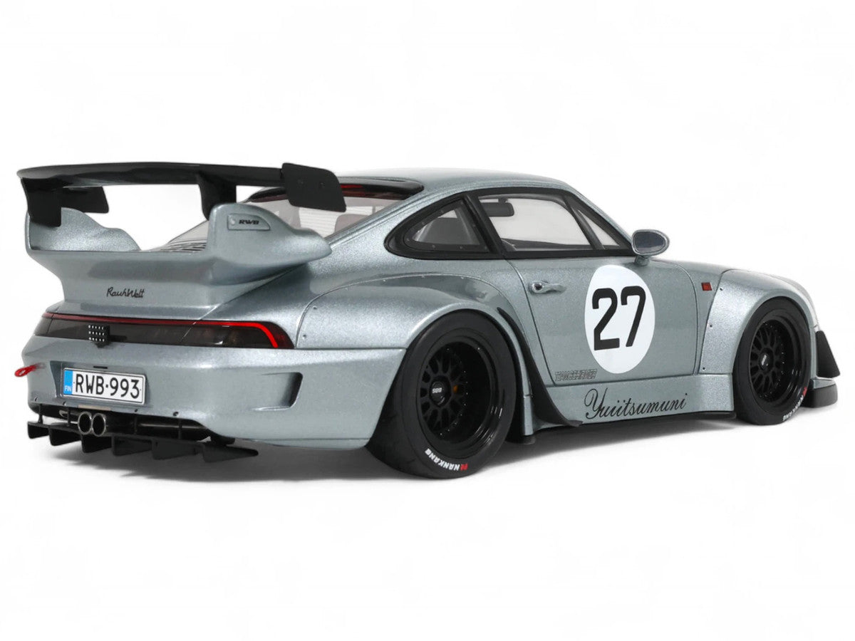 2024 RWB Yuiitsumuni #27 Silver Metallic 1/18 Model Car by GT Spirit-1