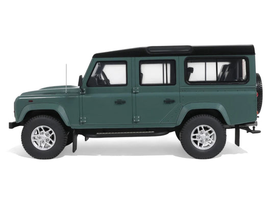 2016 Land Rover Defender 3 Station Wagon Green with Black Top 1/18 Model Car by GT Spirit-0