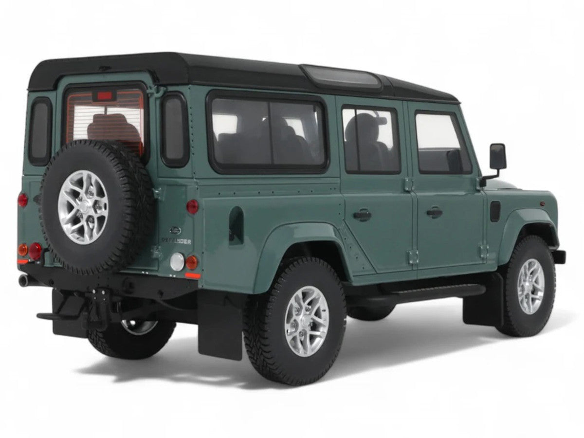 2016 Land Rover Defender 3 Station Wagon Green with Black Top 1/18 Model Car by GT Spirit-1