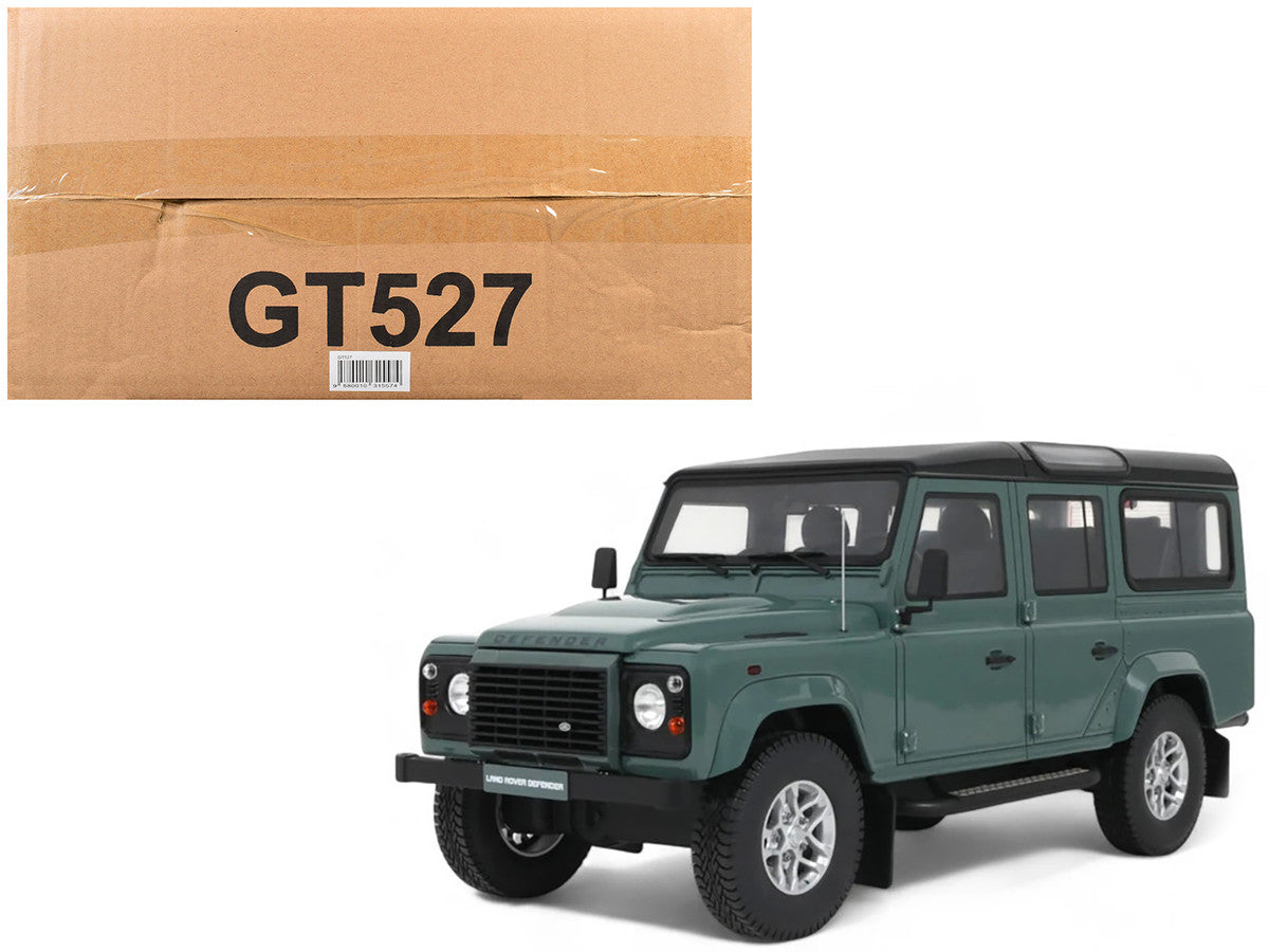 2016 Land Rover Defender 3 Station Wagon Green with Black Top 1/18 Model Car by GT Spirit-4