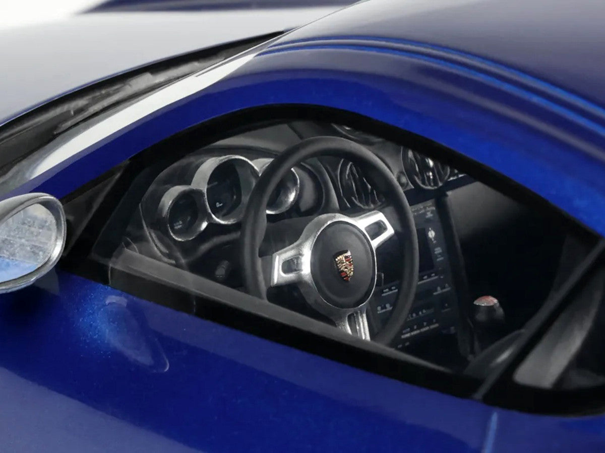 2012 Porsche Cayman R Aqua Blue Metallic 1/18 Model Car by GT Spirit-3