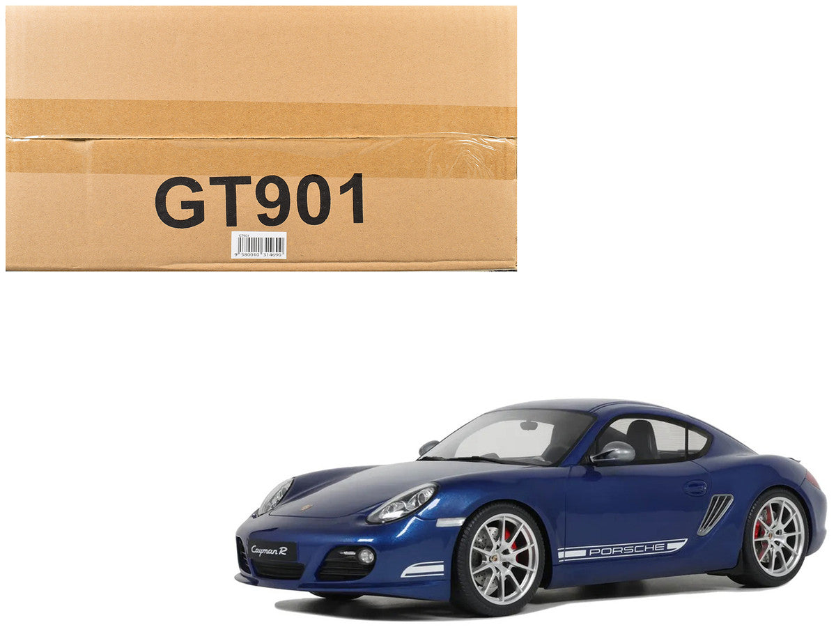 2012 Porsche Cayman R Aqua Blue Metallic 1/18 Model Car by GT Spirit-4