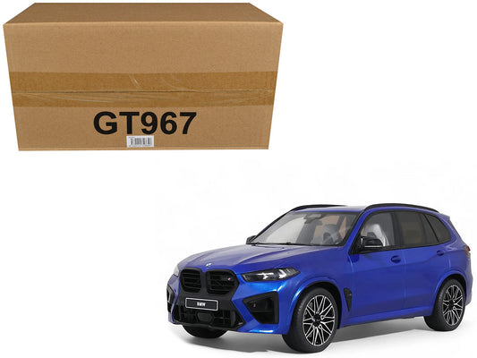 2023 BMW X5 M Competition Blue Metallic with Black Top 1/18 Model Car by GT Spirit-0
