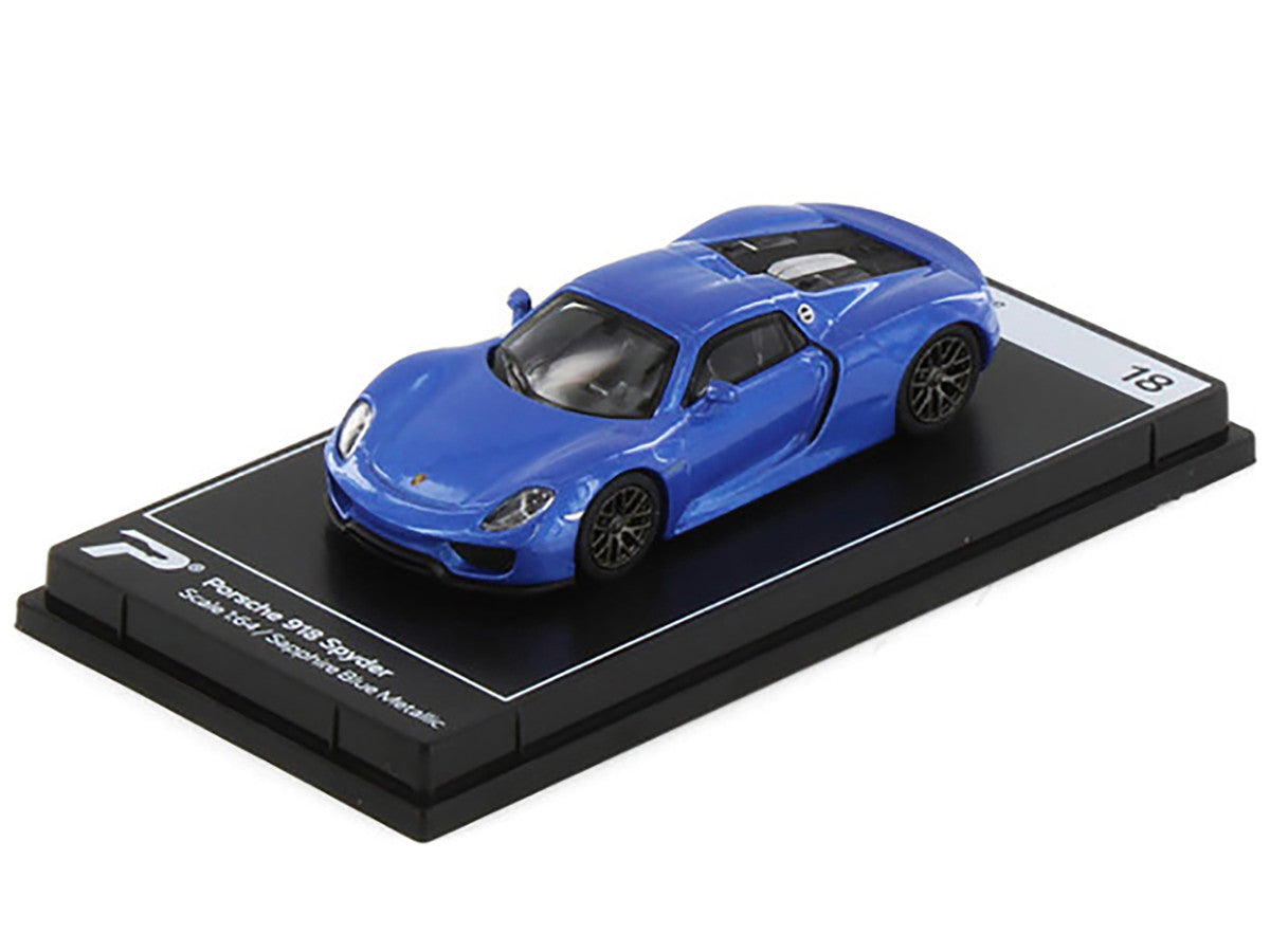 Porsche 918 Spyder Sapphire Blue Metallic "Hypercar League Collection" 1/64 Diecast Model Car by PosterCars-1