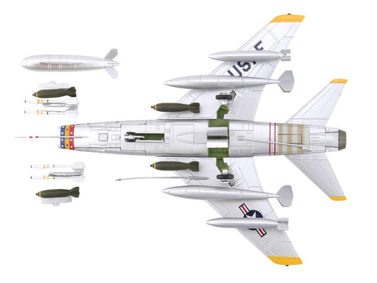 North American F-100D Super Sabre Fighter Aircraft "FW-871 81st TFS 50th TFW France" (1958) United States Air Force "Air Power Series" 1/72 Diecast Model by Hobby Master-0