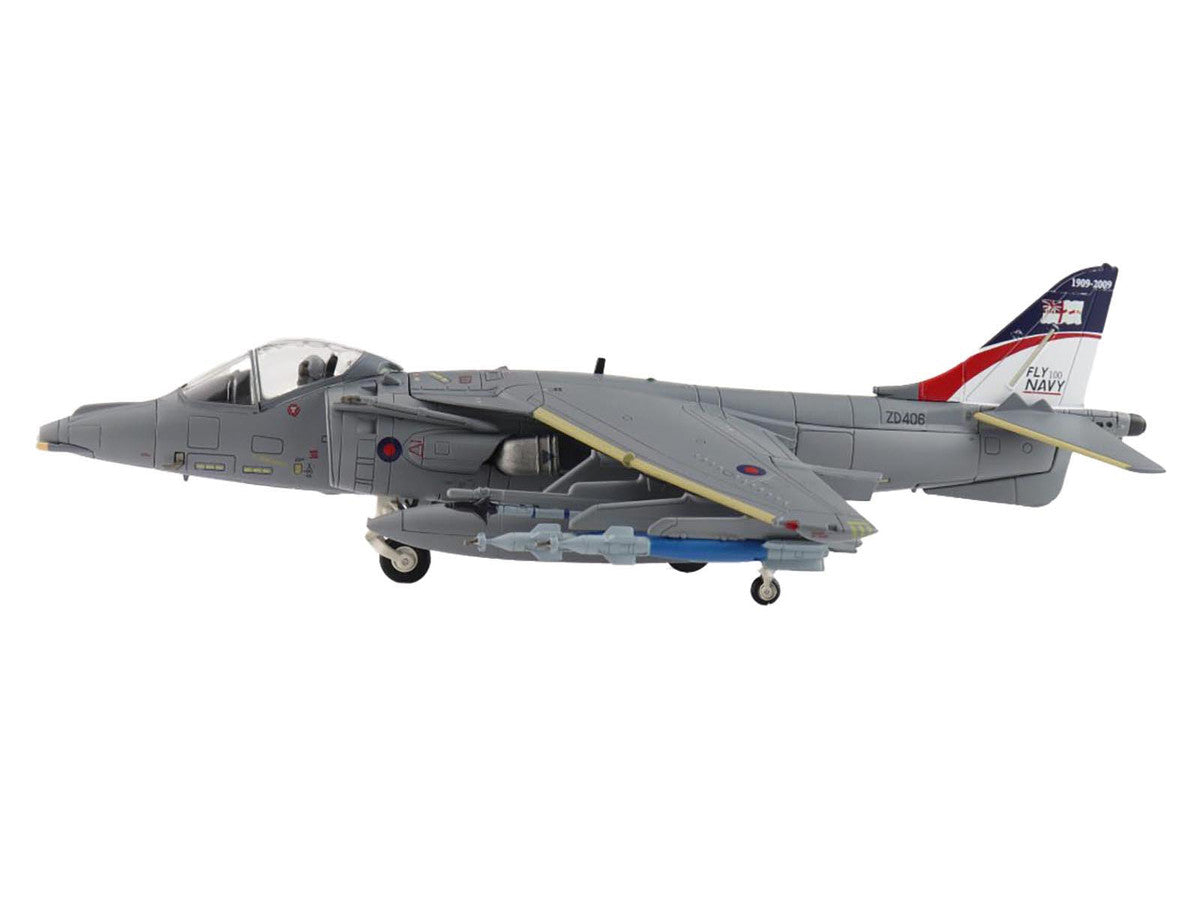 British Aerospace Harrier GR.9 Aircraft "ZD406 Royal Navy Strike Wing RAF Station Cottesmore" (2009) British Royal Air Force/Navy "Air Power Series" 1/72 Diecast Model by Hobby Master-0