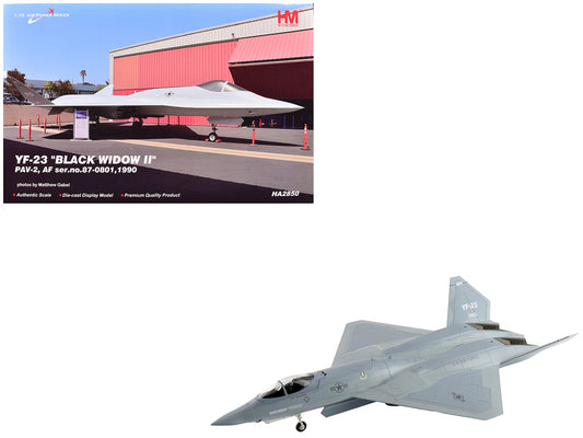 Northrop YF-23 Black Widow II Stealth Fighter Aircraft "#87-0801 PAV-2" (1990) United States Air Force "Air Power Series" 1/72 Diecast Model by Hobby Master-0