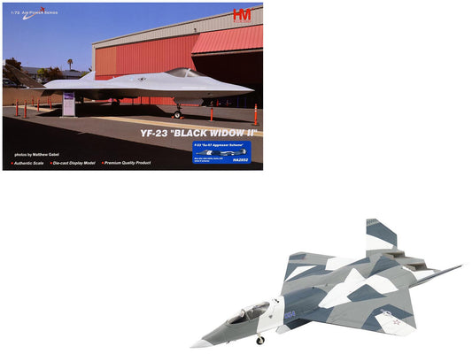 Northrop F-23 Black Widow II Stealth Fighter Aircraft Blue 054 Su-57 Aggressor What If Scheme 65th AGRS Nellis AFB United States Air Force Air Power Series 1/72 Diecast Model by Hobby Master-0