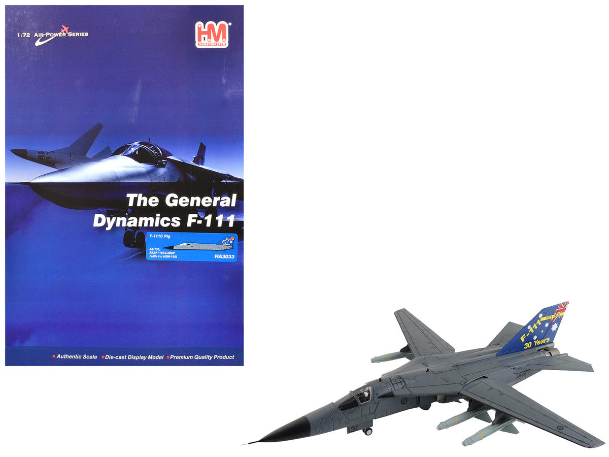 General Dynamics F-111C Pig Aircraft "A8-131 F-111 Operations 30th Anniversary" (2003) Royal Australian Air Force "Air Power Series" 1/72 Diecast Model by Hobby Master-4