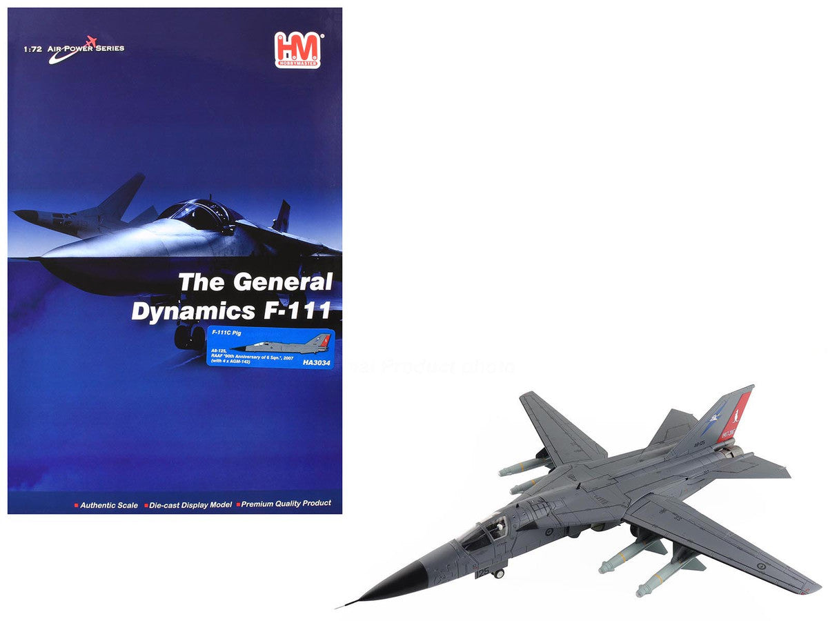 General Dynamics F-111C Pig Aircraft "90th Anniversary of No. 6 Squadron" (2007) Royal Australian Air Force  "Air Power Series" 1/72 Diecast Model by Hobby Master-4
