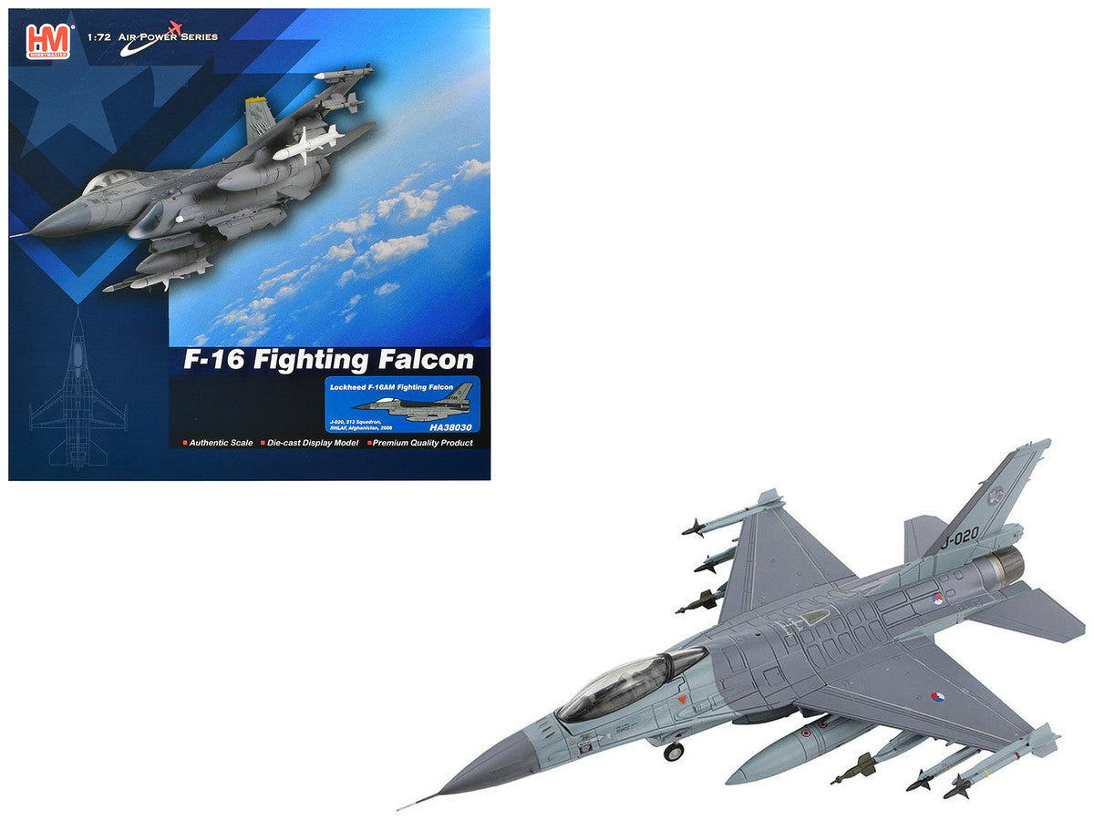 Lockheed F-16AM Fighting Falcon Fighter Aircraft "313 Squadron Afghanistan" (2008) Royal Netherlands Air Force (RNLAF) "Air Power Series" 1/72 Diecast Model by Hobby Master-0