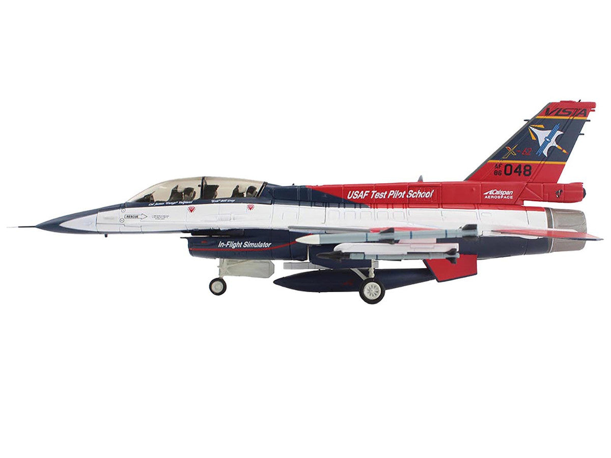 General Dynamics X-62A VISTA Aircraft with Missiles "86-0048 USAF Test Pilot School Edwards Air Force Base" (2024) United States Air Force "Air Power Series" 1/72 Diecast Model by Hobby Master-1