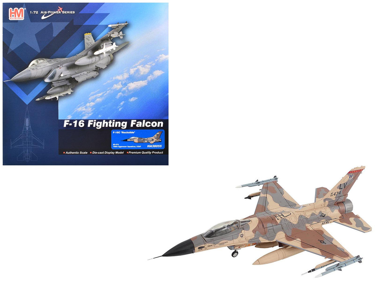 Lockheed F-16C Fighting Falcon Fighter Aircraft "85-474 Rockslide 706th Aggressor Squadron" United States Air Force "Air Power Series" 1/72 Diecast Model by Hobby Master-4