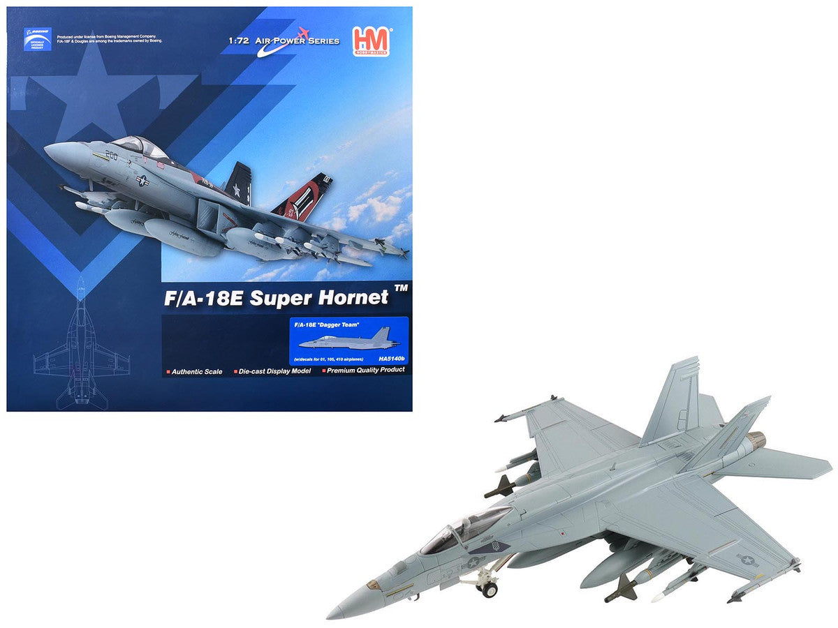 Boeing F/A-18E Super Hornet Fighter Aircraft "Dagger Team (with decals)" United States Navy "Air Power Series" 1/72 Diecast Model by Hobby Master-4