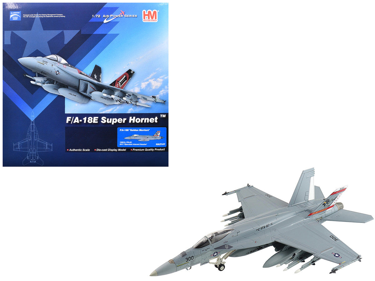 Boeing F/A-18E Super Hornet Fighter Aircraft "168910 Golden Warriors VFA-87 Operation Inherent Resolve" (2017) United States Navy "Air Power Series" 1/72 Diecast Model by Hobby Master-4