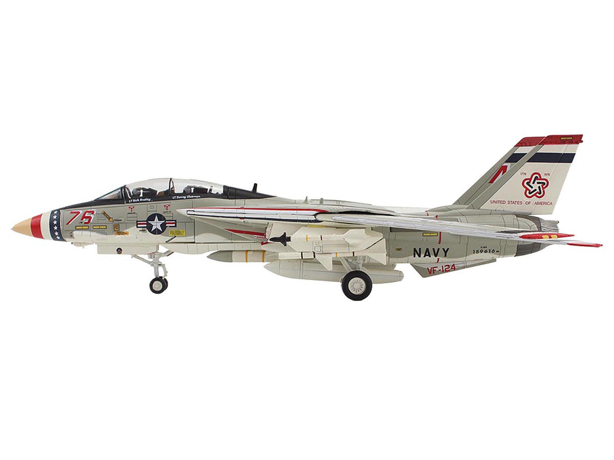 Grumman F-14A Tomcat Fighter Aircraft "Bicentennial Scheme VF-124" (1976) United States Navy "Air Power Series" 1/72 Diecast Model by Hobby Master-1