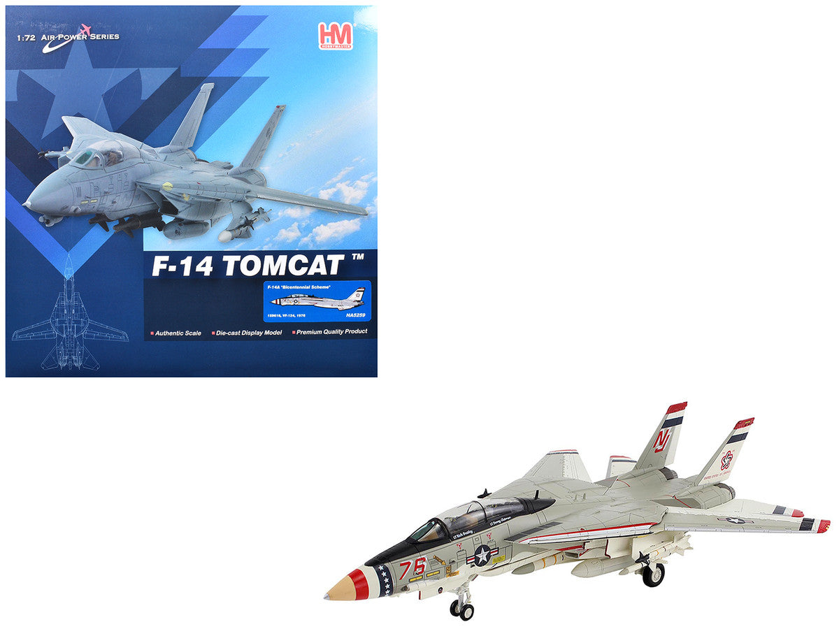Grumman F-14A Tomcat Fighter Aircraft "Bicentennial Scheme VF-124" (1976) United States Navy "Air Power Series" 1/72 Diecast Model by Hobby Master-0