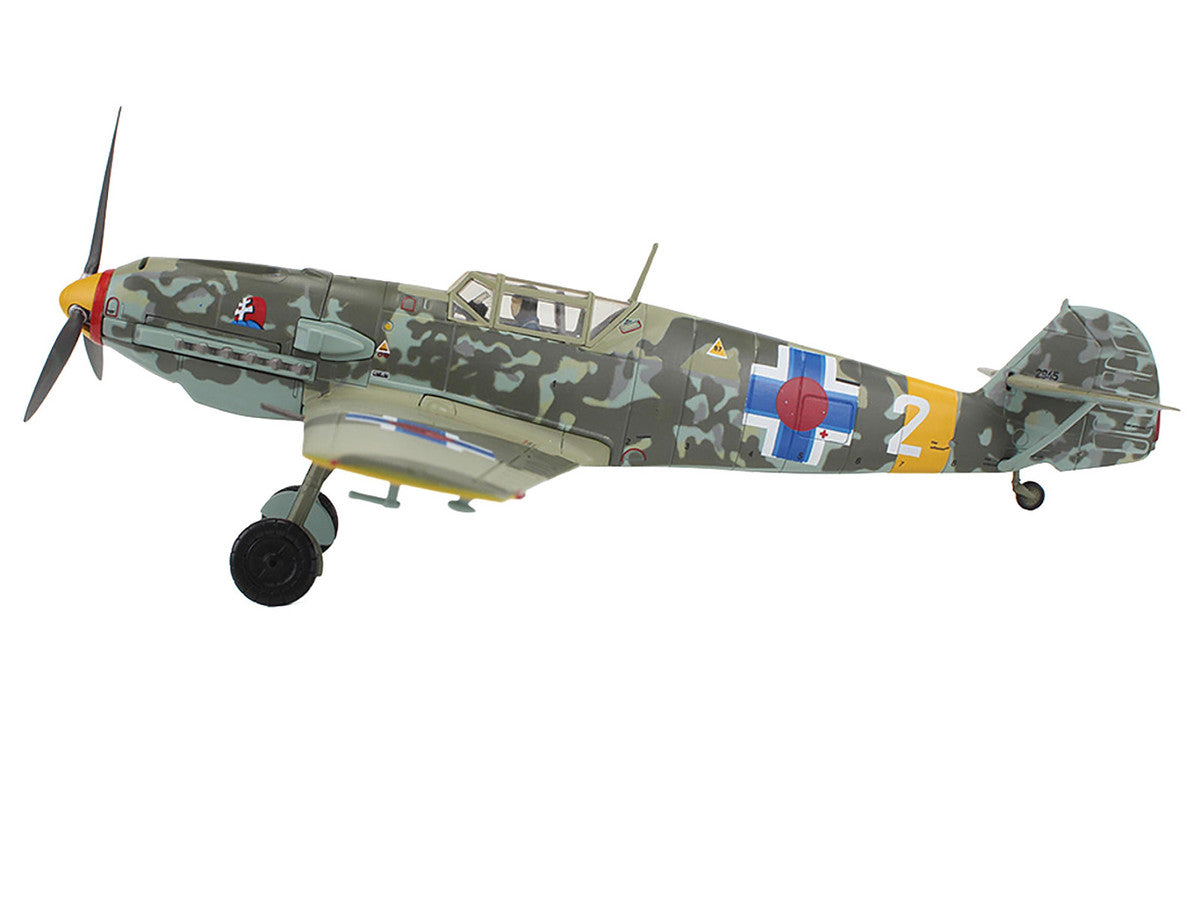 Messerschmitt Bf 109E-3 Fighter Aircraft "White 2 Jan Reznak 13.(slow)/JG 52 Kraznodar USSR" (1943) German Luftwaffe "Air Power Series" 1/48 Diecast Model by Hobby Master-1