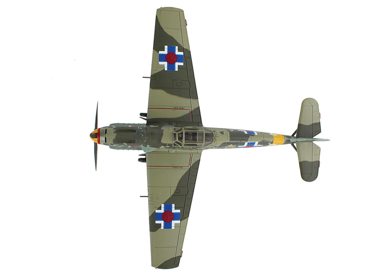 Messerschmitt Bf 109E-3 Fighter Aircraft "White 2 Jan Reznak 13.(slow)/JG 52 Kraznodar USSR" (1943) German Luftwaffe "Air Power Series" 1/48 Diecast Model by Hobby Master-3