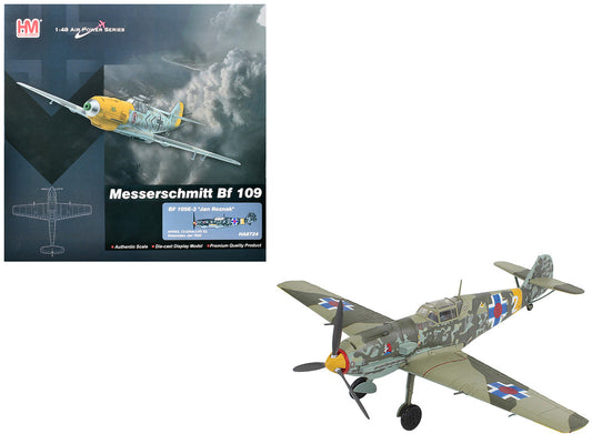Messerschmitt Bf 109E-3 Fighter Aircraft "White 2 Jan Reznak 13.(slow)/JG 52 Kraznodar USSR" (1943) German Luftwaffe "Air Power Series" 1/48 Diecast Model by Hobby Master-0