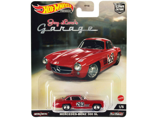 Mercedes-Benz 300 SL #263 Red (Weathered) "Jay Leno’s Garage" Diecast Model Car by Hot Wheels-0