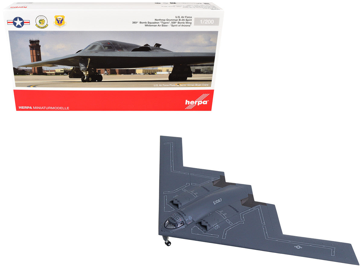 Northrop Grumman B-2A Spirit Stealth Bomber Aircraft "Spirit of Arizona 393rd Bomb Squadron 'Tigers' 509th Bomb Wing Whiteman Air Force Base" United States Air Force 1/200 Diecast Model by Herpa-4