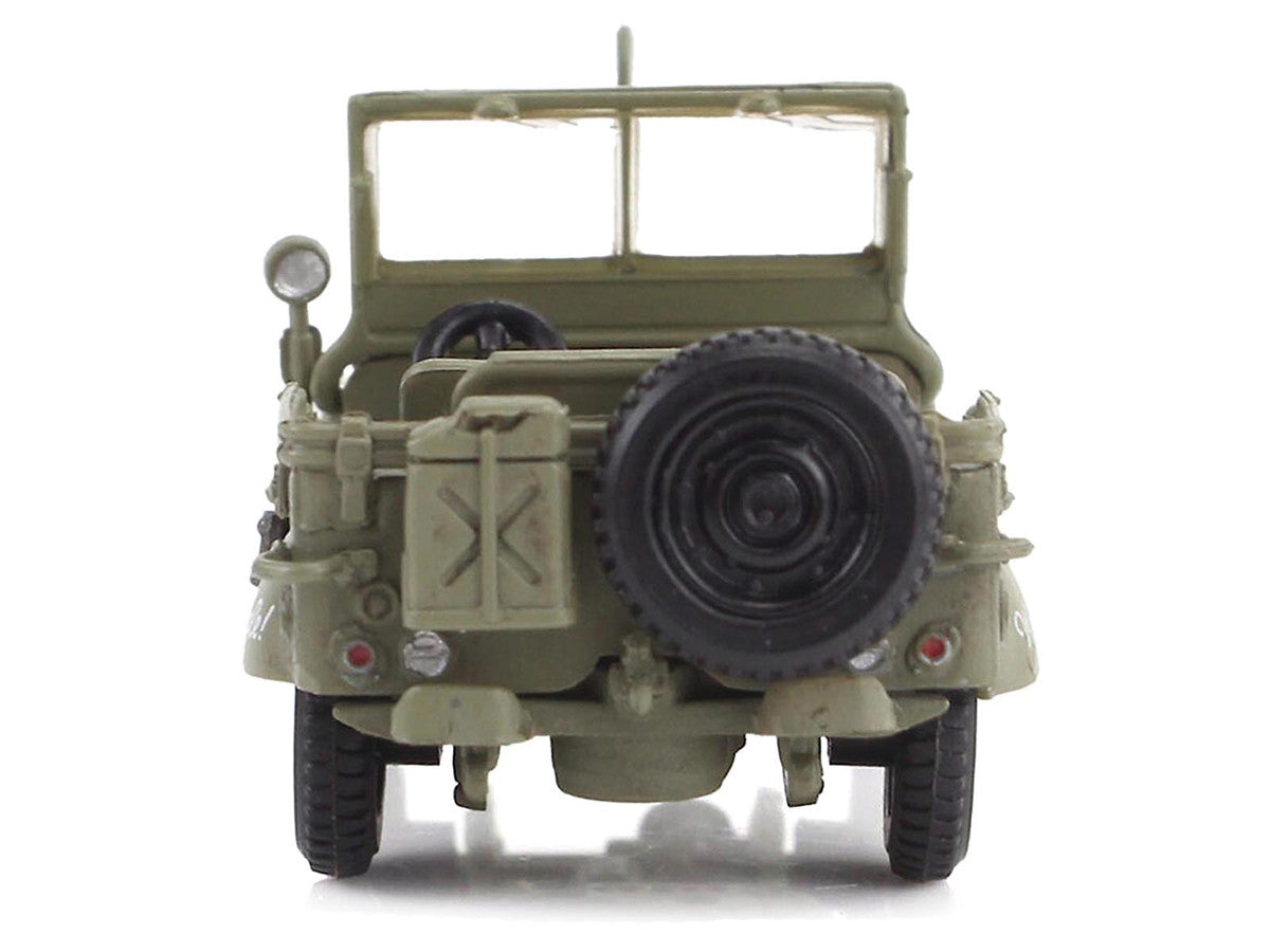 U.S. 1/4 ton Military Vehicle Olive Drab "Gen. George Patton US 3rd Army War Eagle" (1945) United States Army "Ground Power Series" 1/72 Diecast Model by Hobby Master-1