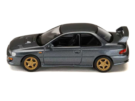 Subaru Impreza WRX Type R Sti Version V RHD (Right Hand Drive) Cool Gray Metallic "JDM64" Series 1/64 Diecast Model Car by Hobby Japan-0