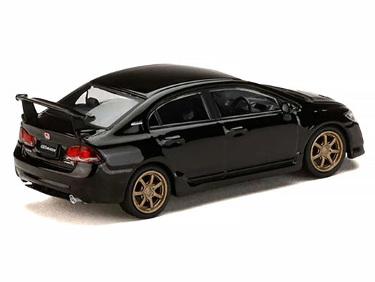 Honda Mugen Civic Type R (FD2) RHD (Right Hand Drive) Crystal Black Pearl with Gold Wheels "JDM64" Series 1/64 Diecast Model Car by Hobby Japan-0