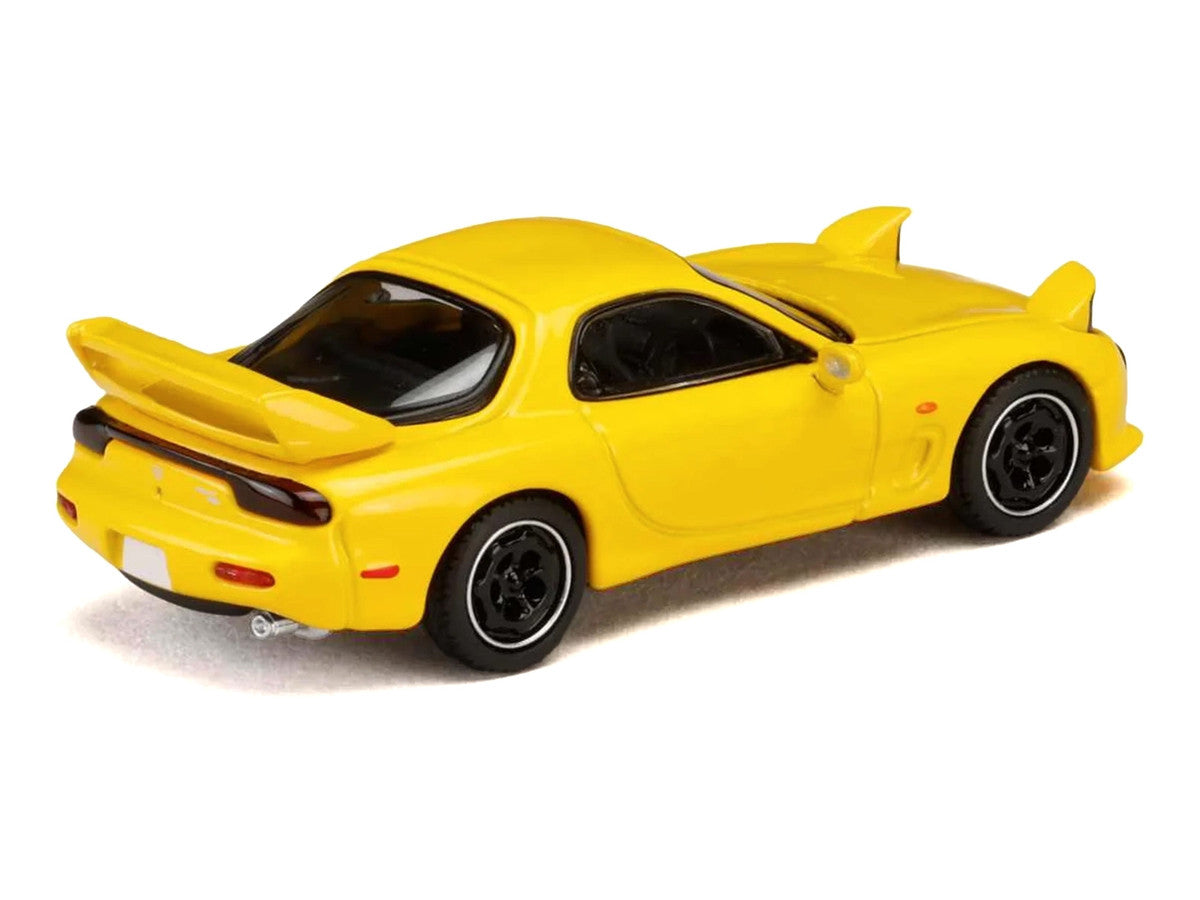 Mazda RX-7 (FD3S) RHD (Right Hand Drive) Yellow "Initial D" (1995-2013) Manga "Diorama Set Series" 1/64 Diecast Model Car by Hobby Japan-3