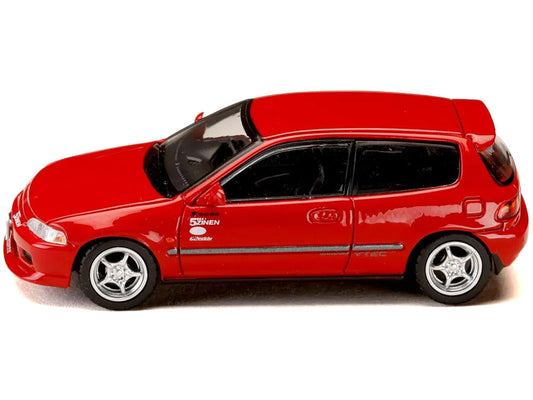 Honda Civic (EG6) RHD (Right Hand Drive) "Myogi Night Kids" Red "Initial D" (1995-2013) Manga "Diorama Set Series" 1/64 Diecast Model car by Hobby Japan-0