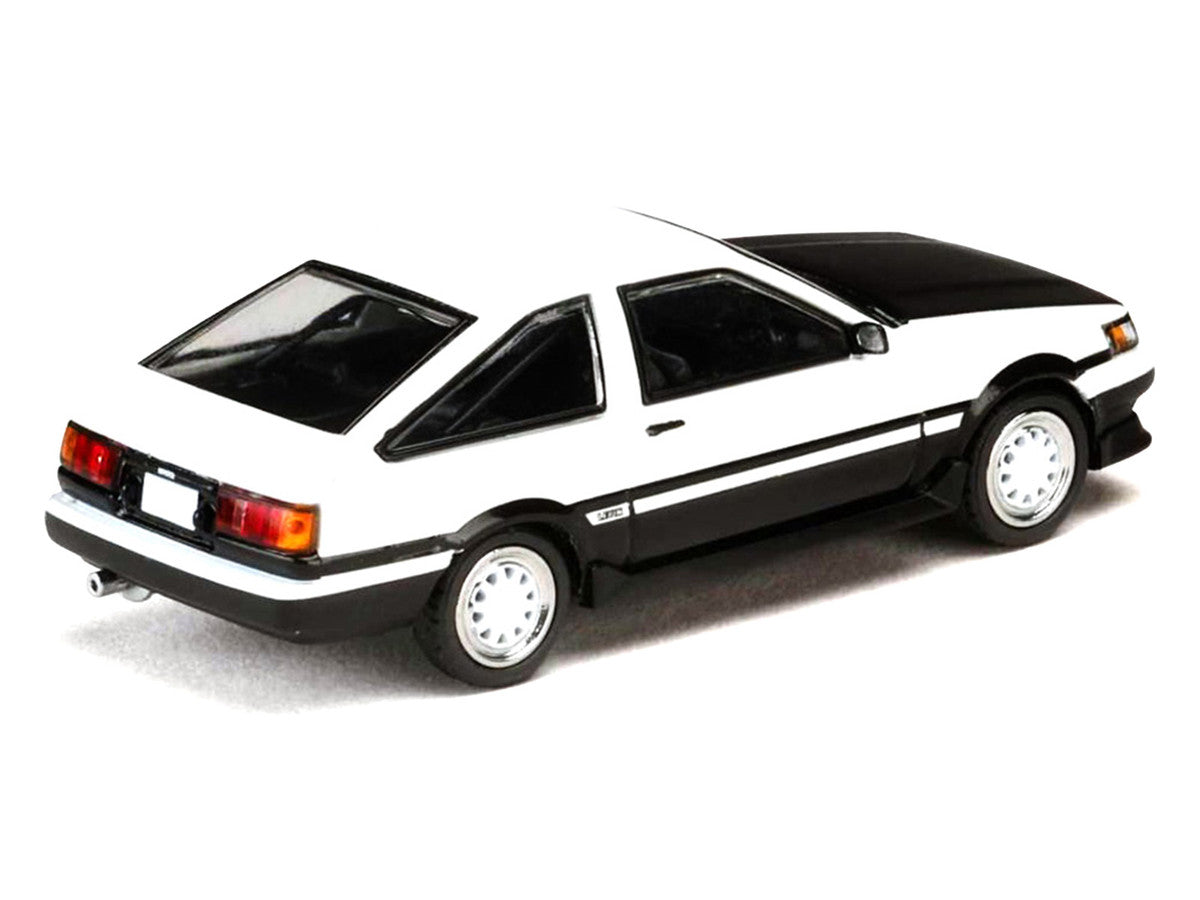 Toyota Corolla Levin (AE86) RHD (Right Hand Drive) White with Carbon Hood "Initial D" (1995-2013) Manga "Diorama Set Series" 1/64 Diecast Model Car by Hobby Japan-0