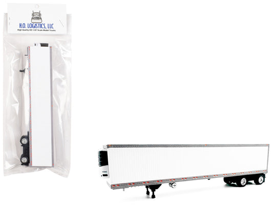 53' Spread Axle Refrigerated Trailer White 1/87 (HO) Plastic Model Car by HO Logistics-0
