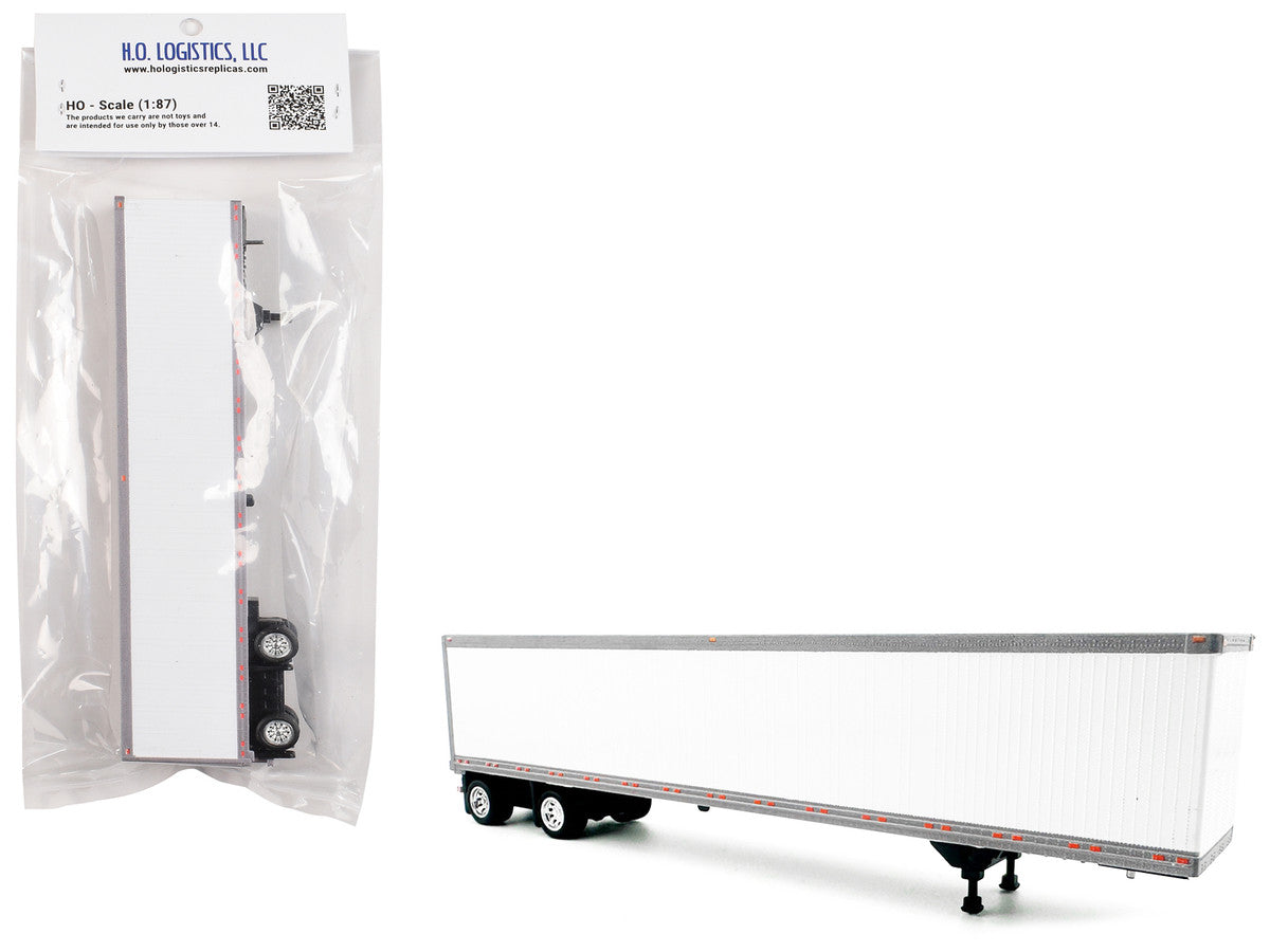 53' Spread Axle Dry Van Trailer White 1/87 (HO) Plastic Model Car by HO Logistics-0