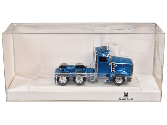 Peterbilt 367 Day Cab Blue Metallic 1/87 (HO) Scale Plastic Model Car by HO Logistics-0