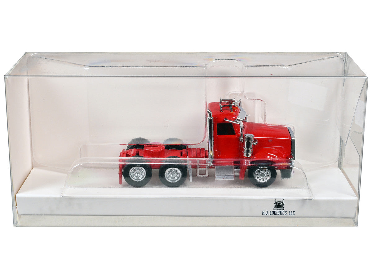 Peterbilt 367 Day Cab Red 1/87 (HO) Scale Plastic Model Car by HO Logistics-0