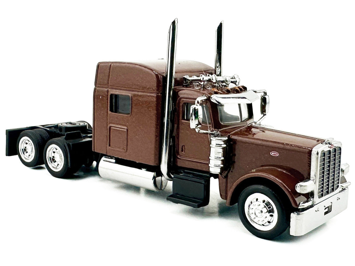 Peterbilt 389 Truck Tractor with Sleeper Cab Brown Metallic 1/87 (HO) Scale Plastic Model Car by HO Logistics-2