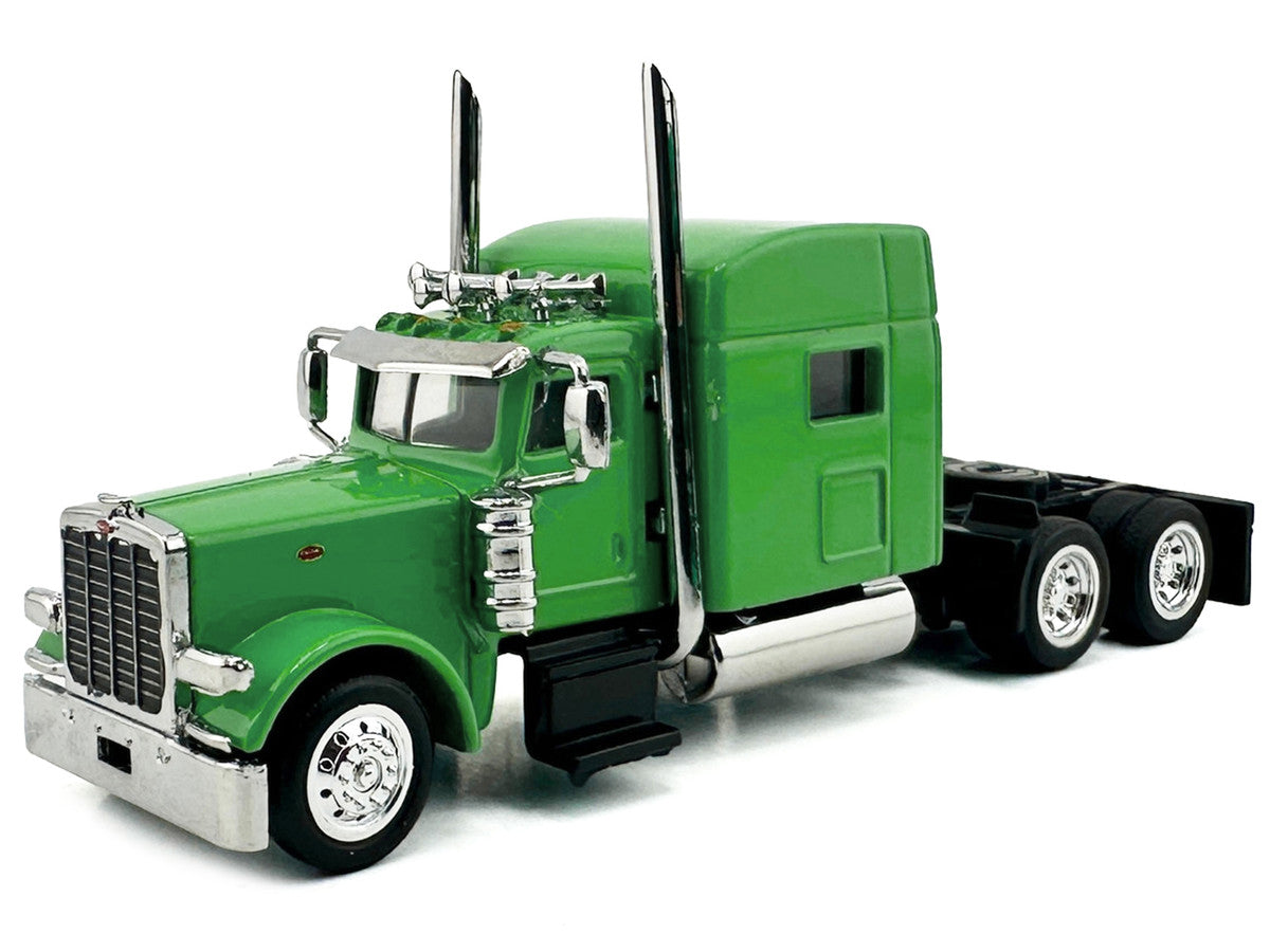 Peterbilt 389 Truck Tractor with Sleeper Cab Lime Green 1/87 (HO) Scale Plastic Model Car by HO Logistics-1
