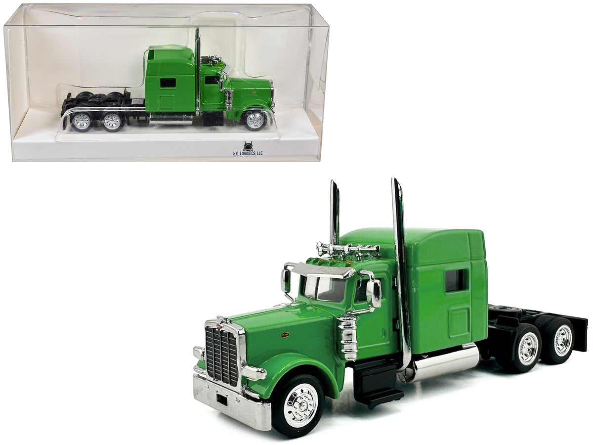 Peterbilt 389 Truck Tractor with Sleeper Cab Lime Green 1/87 (HO) Scale Plastic Model Car by HO Logistics-0