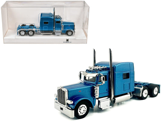 Peterbilt 389 Truck Tractor with Sleeper Cab Blue Metallic 1/87 (HO) Scale Plastic Model Car by HO Logistics-0