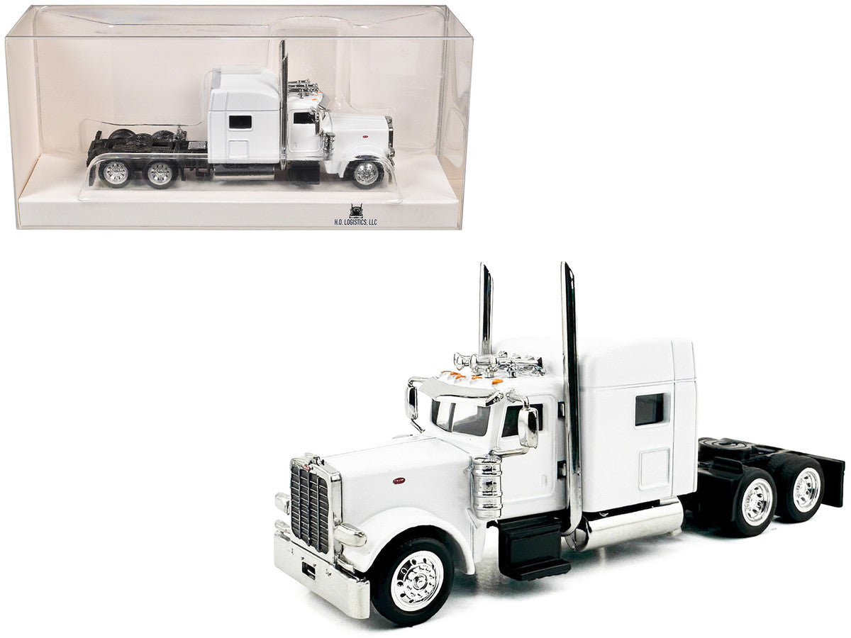 Peterbilt 389 Truck Tractor with Sleeper Cab White 1/87 (HO) Scale Plastic Model Car by HO Logistics-0