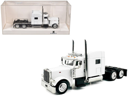 Peterbilt 389 Truck Tractor with Sleeper Cab White 1/87 (HO) Scale Plastic Model Car by HO Logistics-0