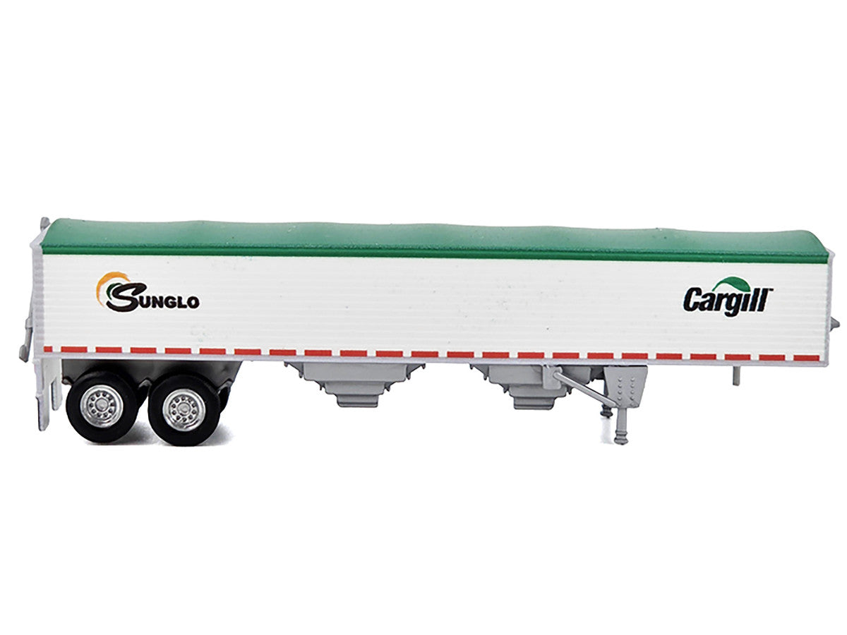Covered Grain Trailer White with Green Tarp "SunGlo - Cargill" 1/87 (HO) Plastic Model Car by HO Logistics-2