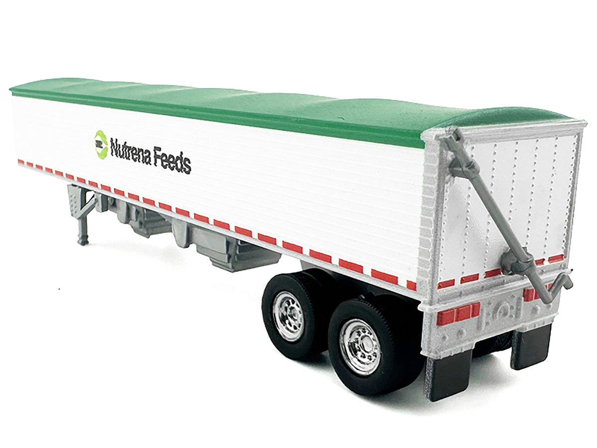 Covered Grain Trailer White with Green Tarp "Nutrena Feeds" 1/87 (HO) Plastic Model Car by HO Logistics-2