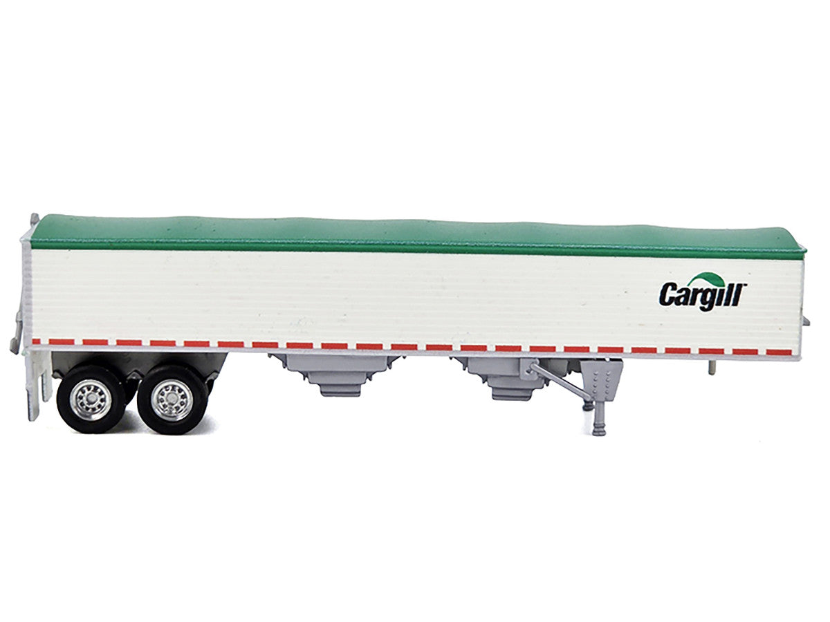 Covered Grain Trailer White with Green Tarp "Cargill" 1/87 (HO) Plastic Model Car by HO Logistics-2